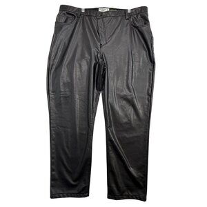 Abercrombie & Fitch Vegan Leather Curve Love Y2K Biker Streetwear Black 35|20R